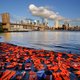 The “graveyard of life jackets” in Brooklyn, New York.